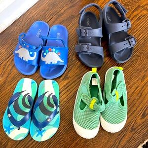 Toddler Size 10 sandals, flip flops, & water shoes lot, all great condition